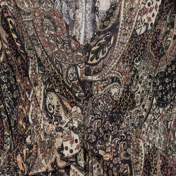 Mango Paisley Pleated Dress New - Picture 7 of 14